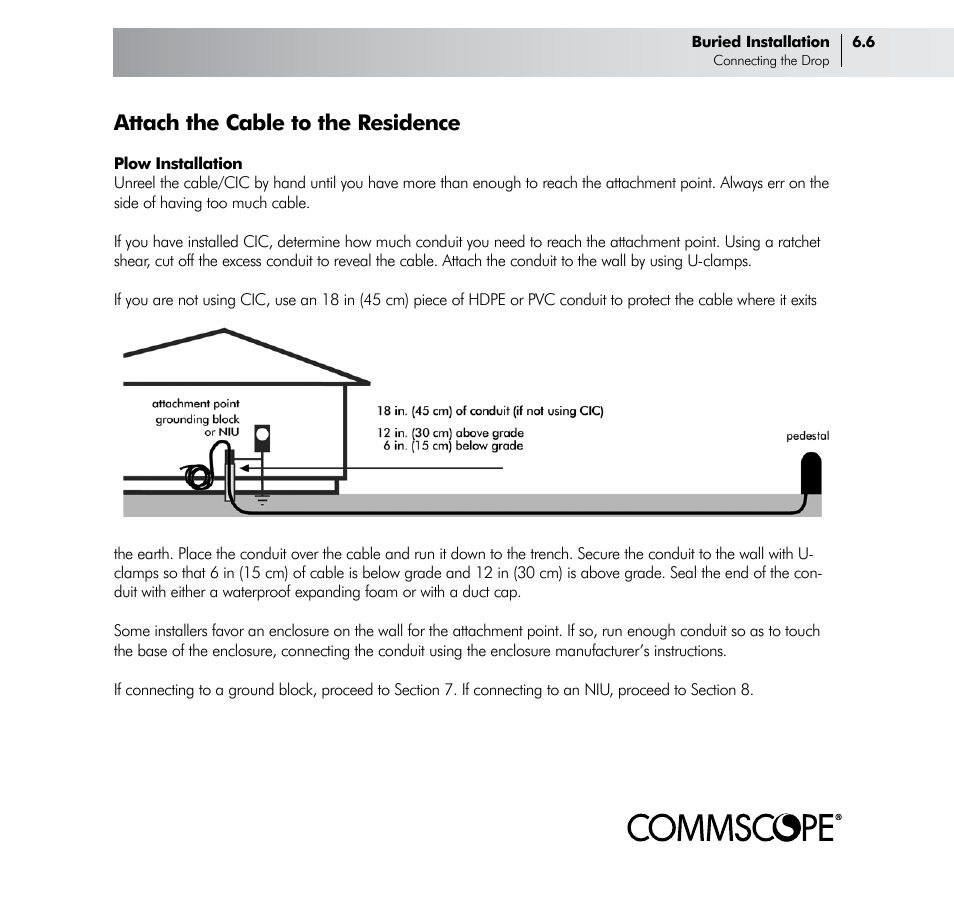 Attach the cable to the residence | CommScope Drop Cable User Manual | Page 31 / 66