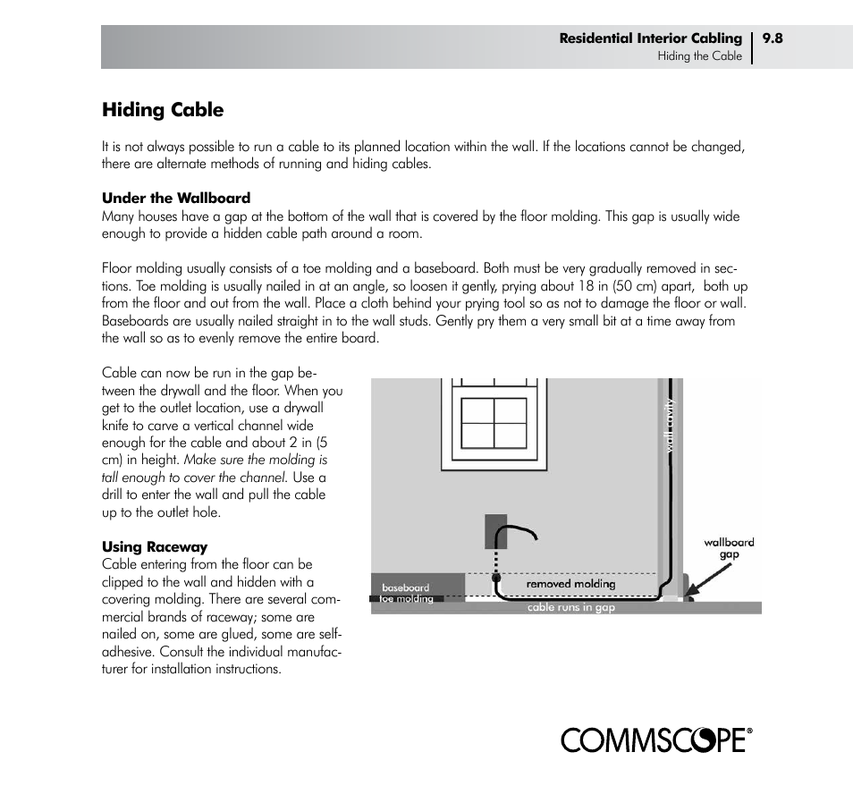 Hiding cable | CommScope Drop Cable User Manual | Page 43 / 66