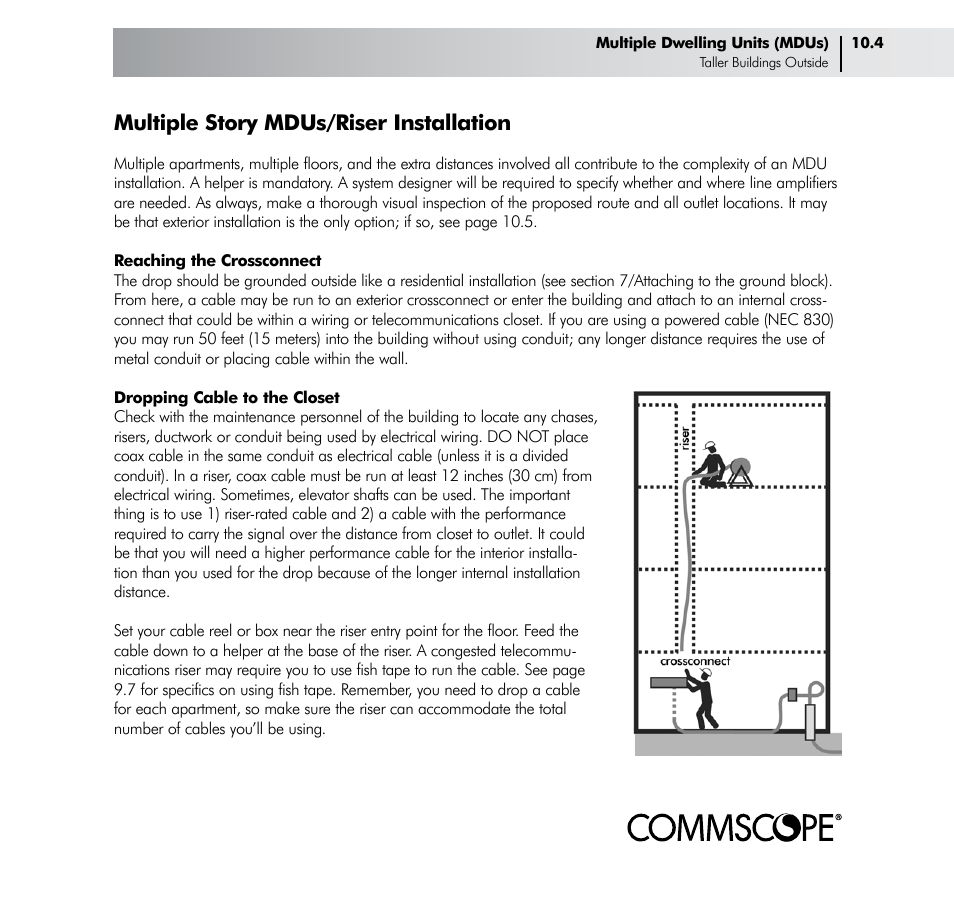 Multiple story mdus/riser installation | CommScope Drop Cable User Manual | Page 51 / 66