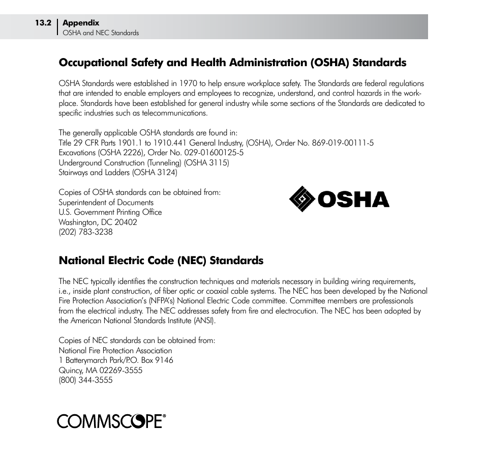 National electric code (nec) standards | CommScope Drop Cable User Manual | Page 58 / 66