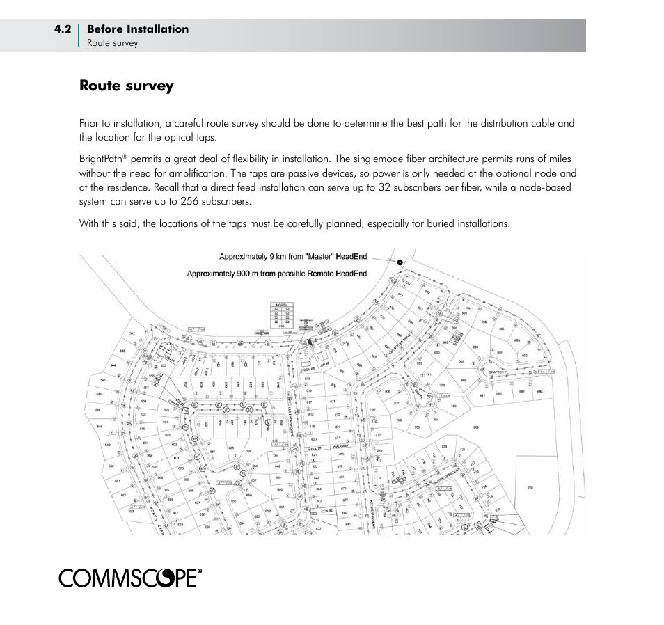 Route survey | CommScope BOSTM BrightPath Optical Solutions User Manual | Page 14 / 48