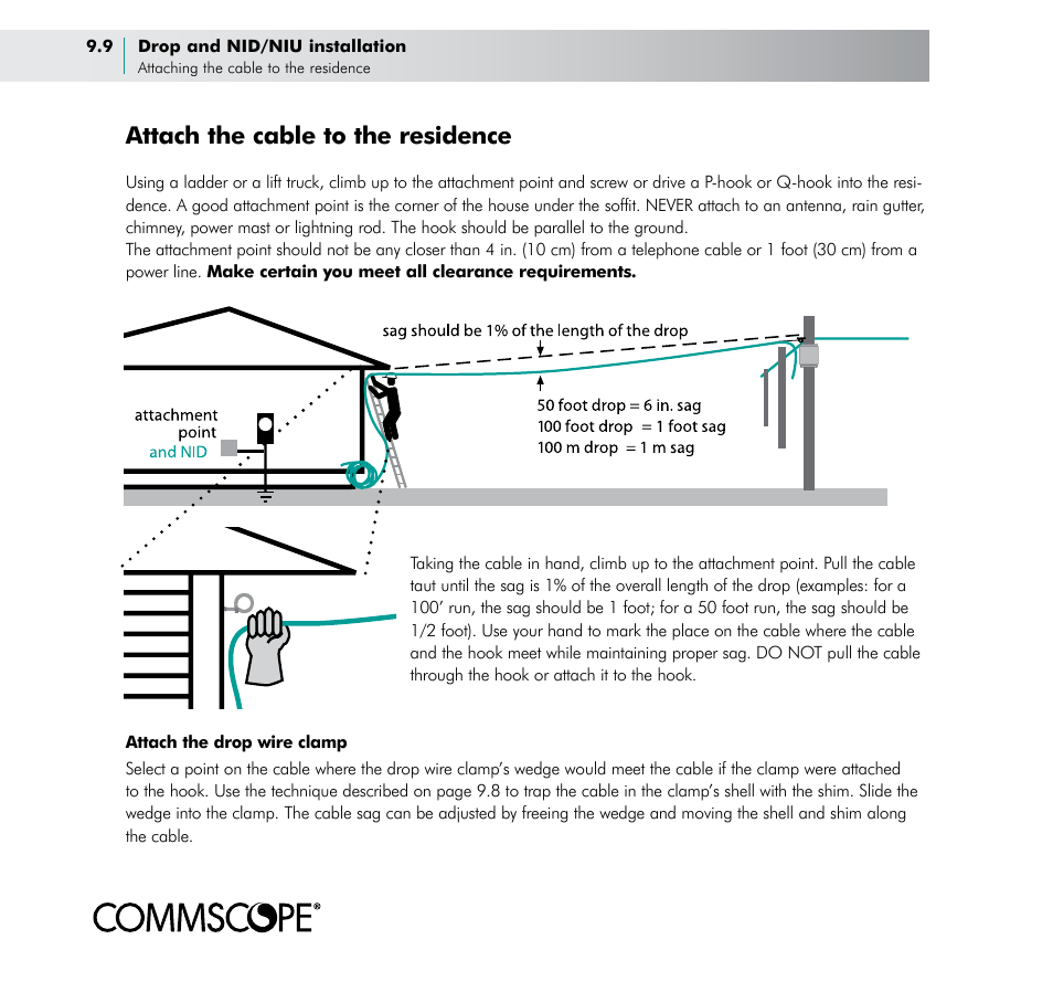 Attach the cable to the residence | CommScope BOSTM BrightPath Optical Solutions User Manual | Page 42 / 48