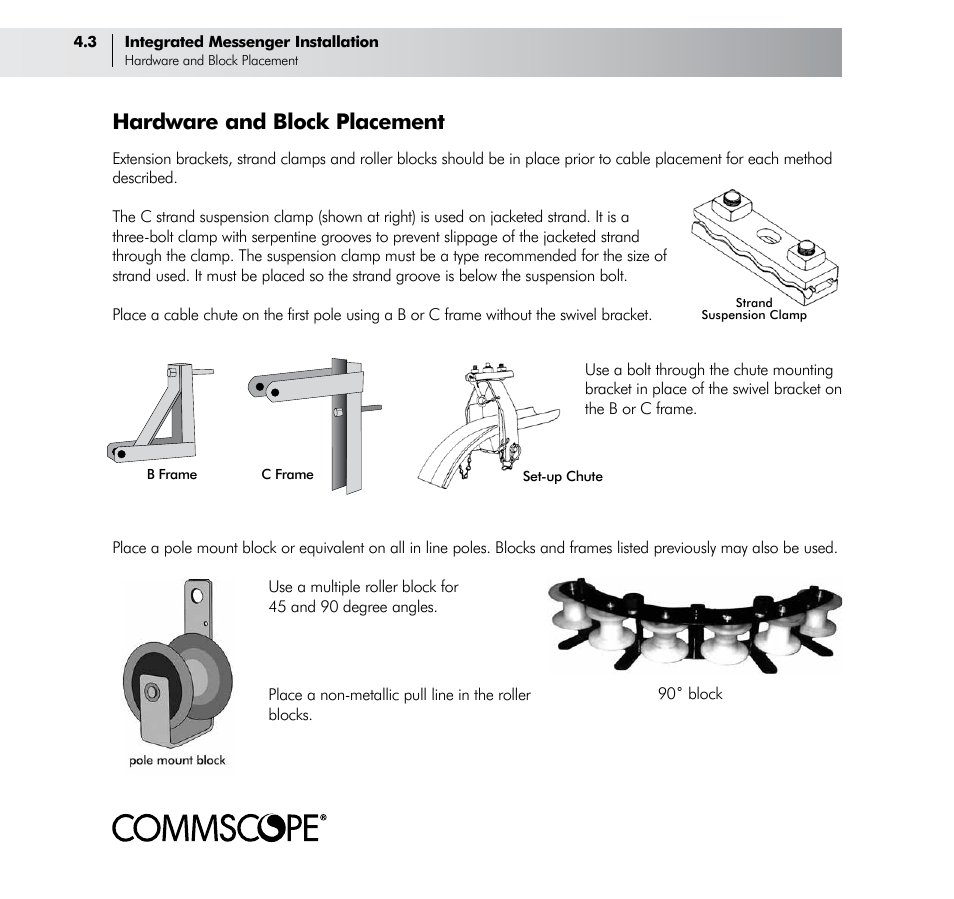 Hardware and block placement | CommScope Trunk & Distribution Cable User Manual | Page 32 / 74