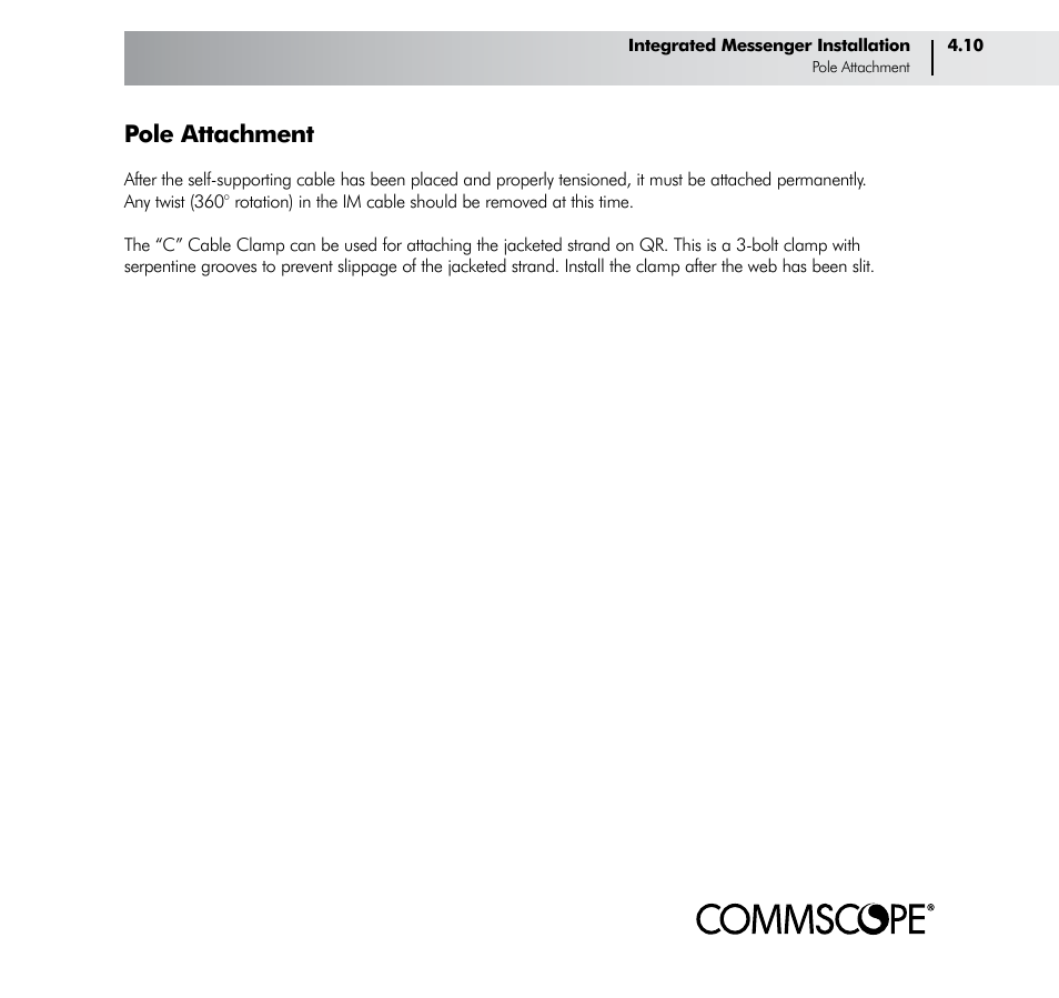 Pole attachment | CommScope Trunk & Distribution Cable User Manual | Page 39 / 74