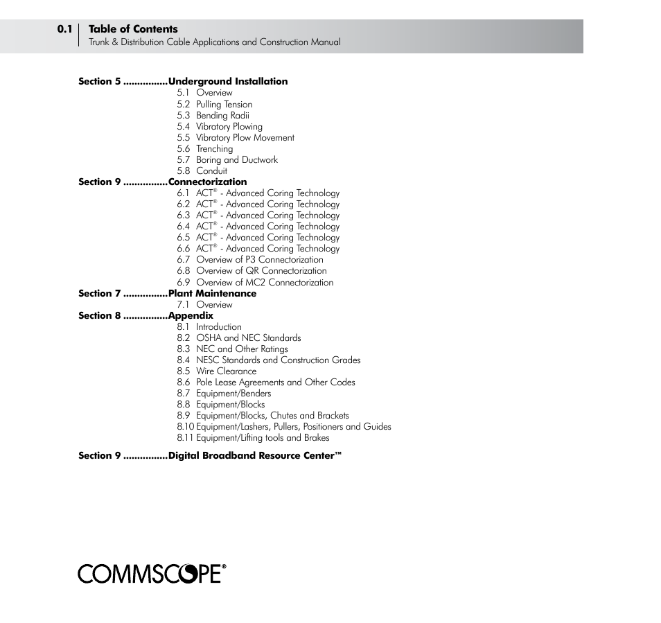 CommScope Trunk & Distribution Cable User Manual | Page 4 / 74