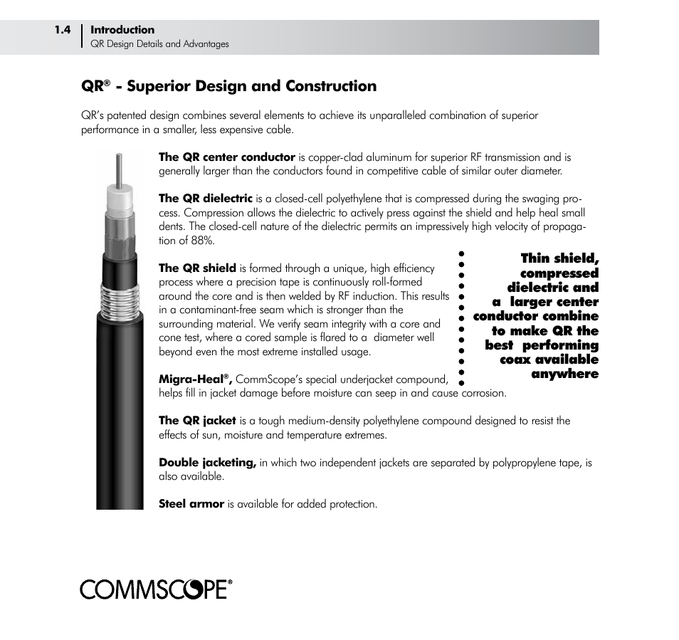 Superior design and construction | CommScope Trunk & Distribution Cable User Manual | Page 8 / 74