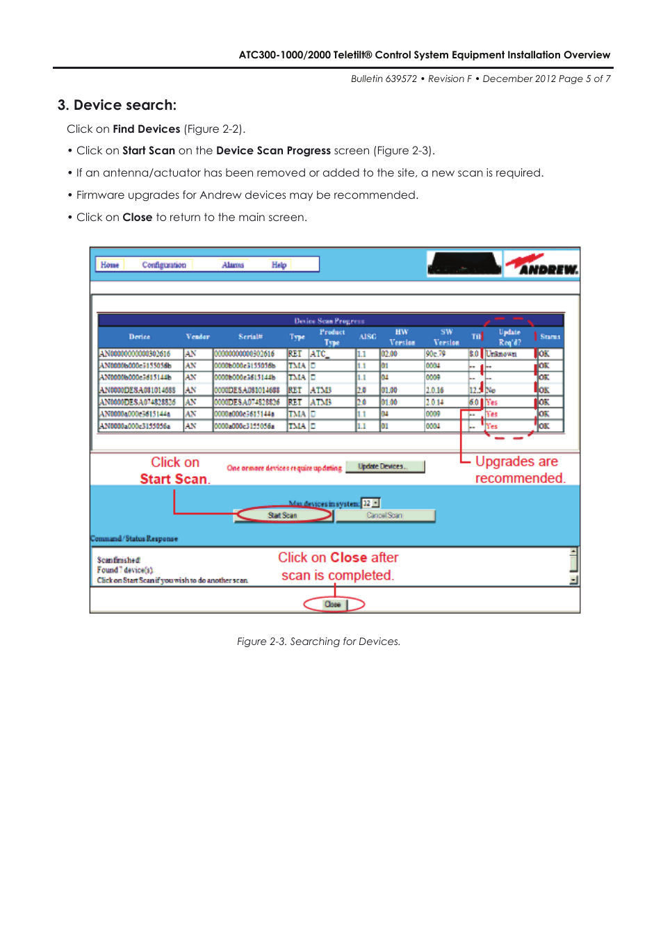 Device search | CommScope ATC300-2000 User Manual | Page 5 / 7