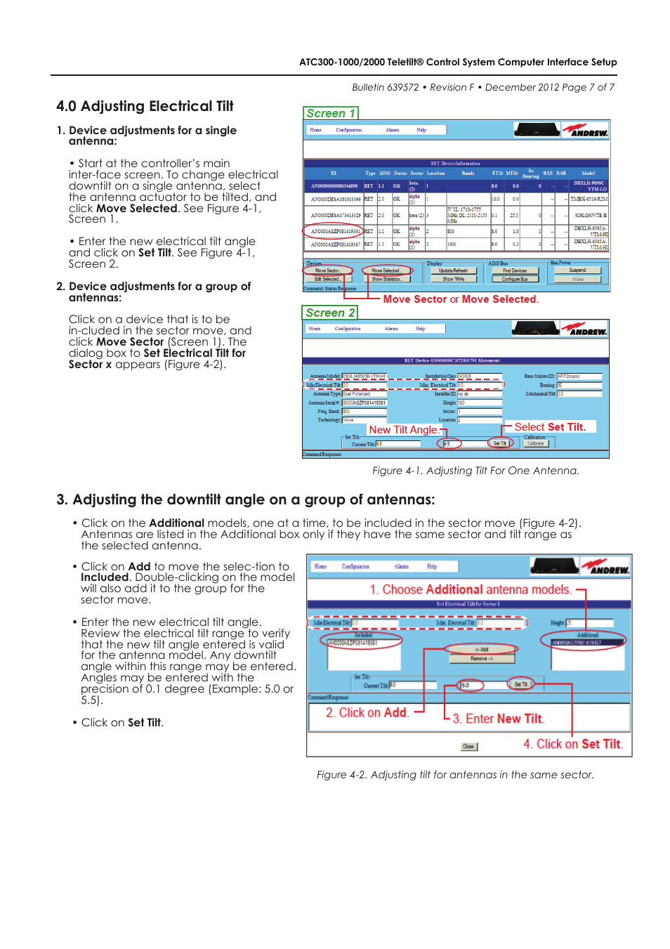 0 adjusting electrical tilt | CommScope ATC300-2000 User Manual | Page 7 / 7