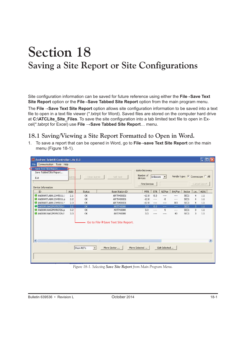 Saving a site report or site configurations | CommScope ATC200-LITE-USB User Manual | Page 115 / 150