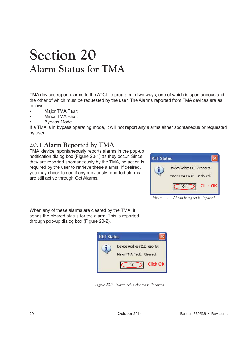 Alarm status for tma, 1 alarm reported by tma | CommScope ATC200-LITE-USB User Manual | Page 124 / 150