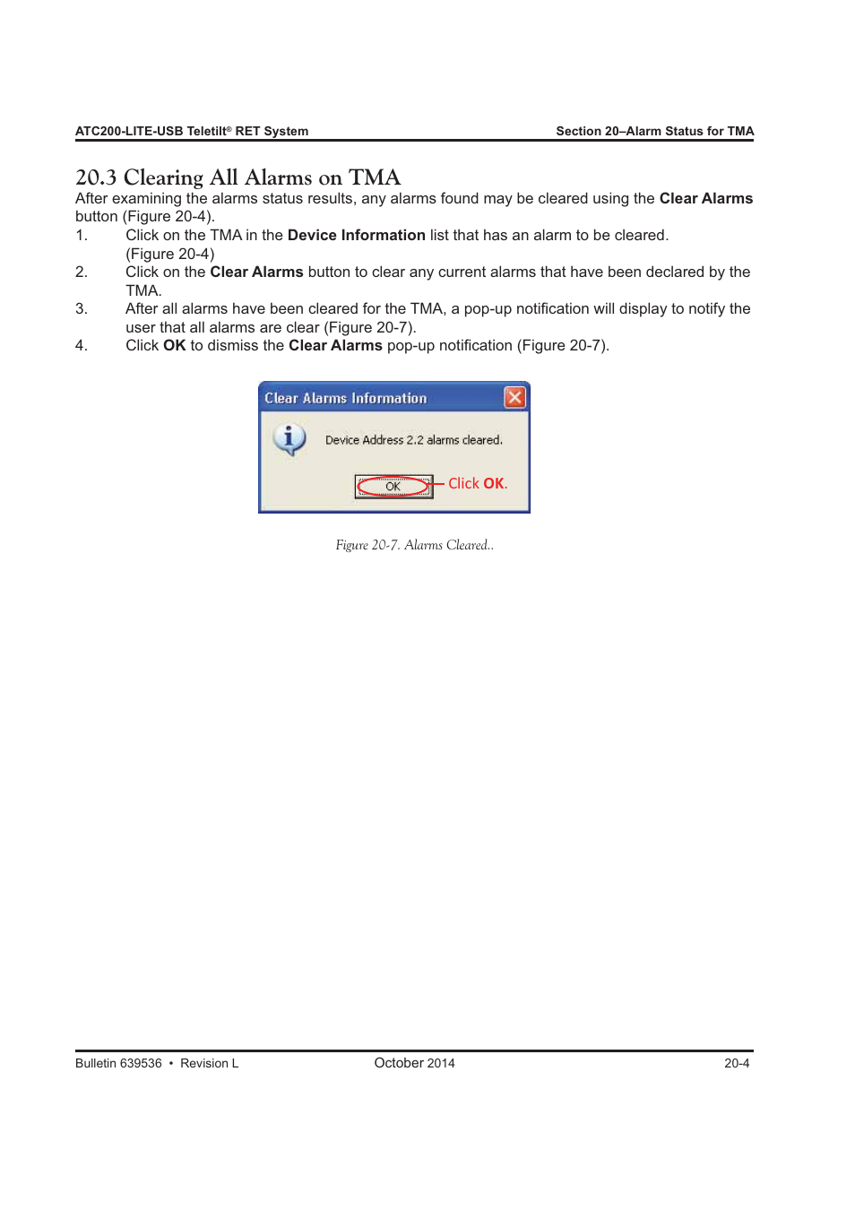 3 clearing all alarms on tma | CommScope ATC200-LITE-USB User Manual | Page 127 / 150