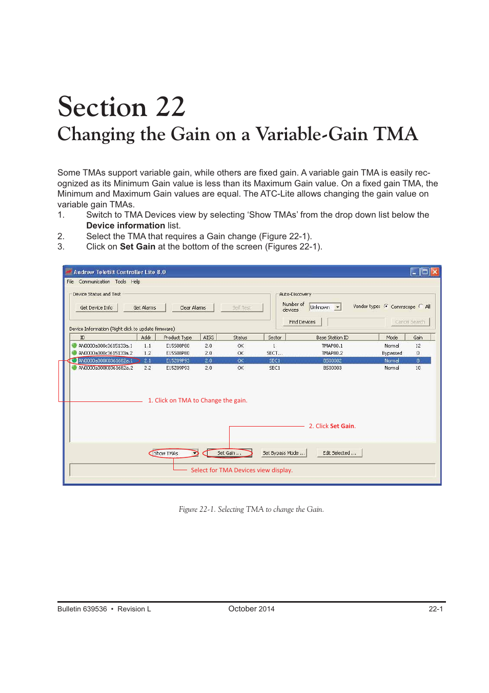 Changing the gain on a variable-gain tma | CommScope ATC200-LITE-USB User Manual | Page 135 / 150