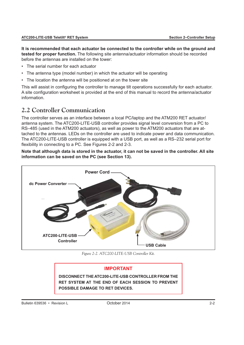 2 controller communication | CommScope ATC200-LITE-USB User Manual | Page 19 / 150