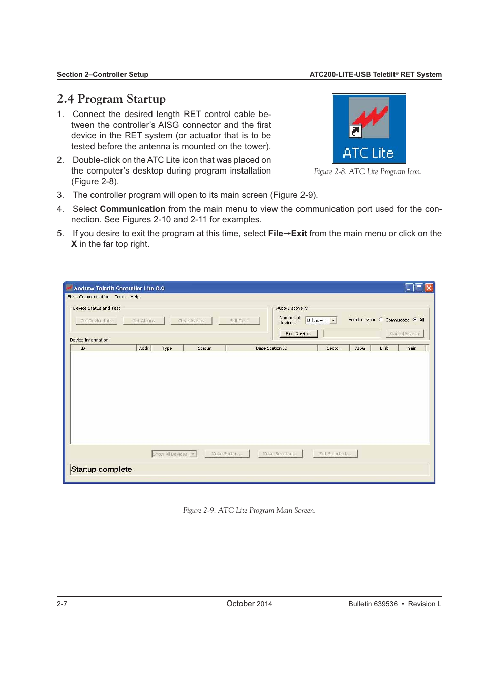 4 program startup | CommScope ATC200-LITE-USB User Manual | Page 24 / 150