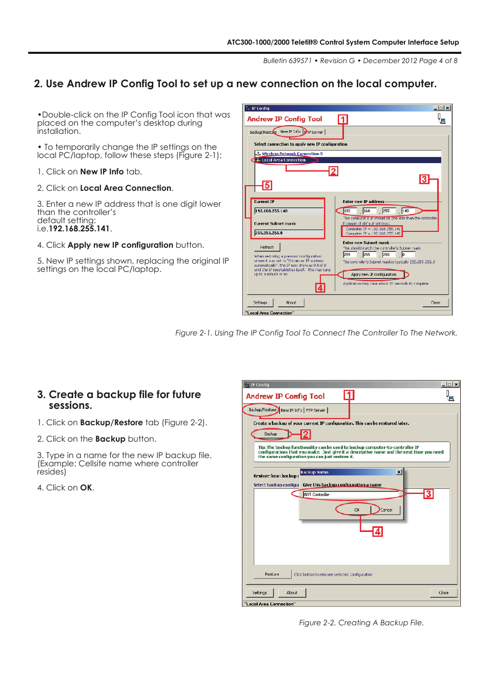 Create a backup file for future sessions | CommScope ATC300-2000 User Manual | Page 4 / 8