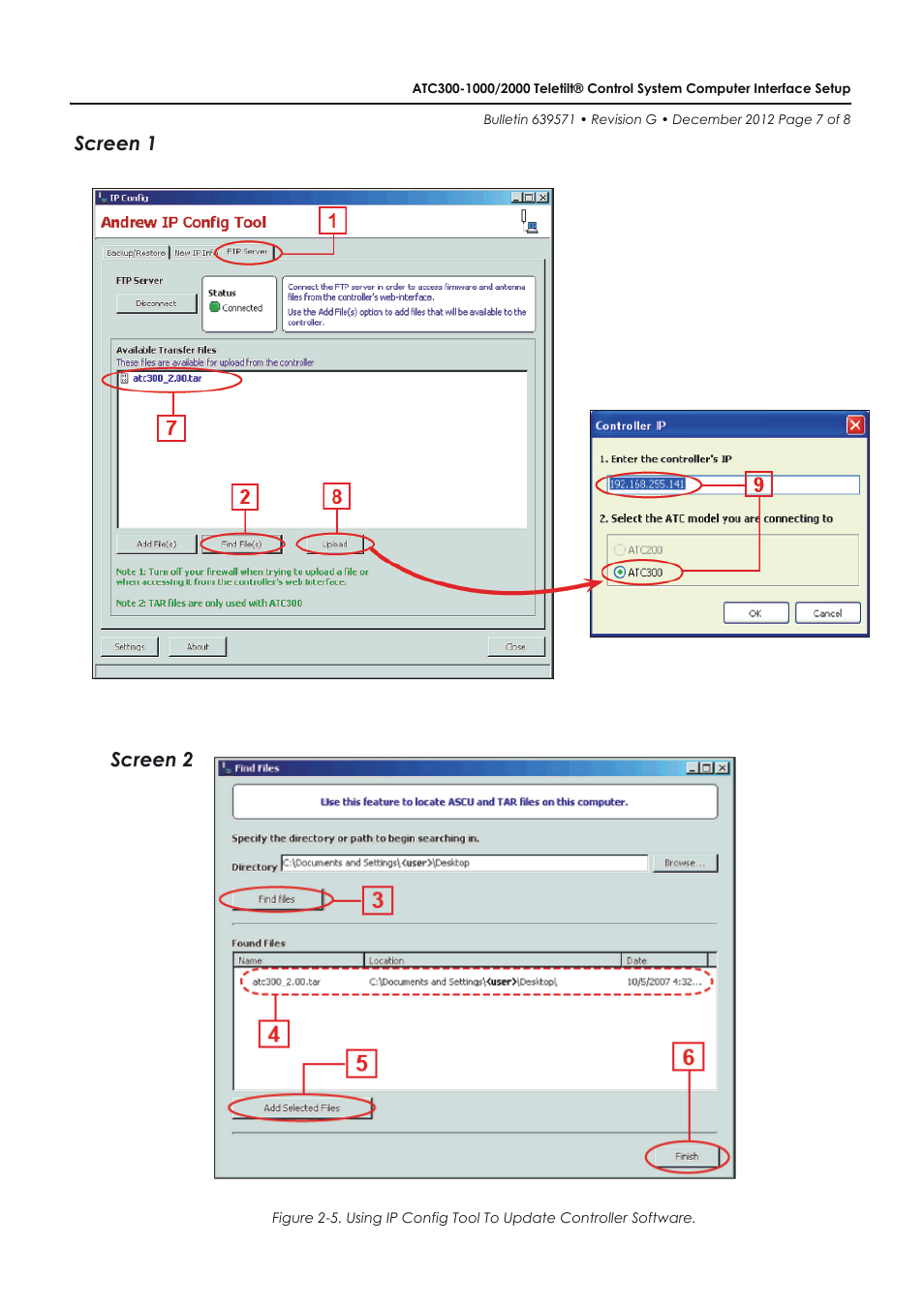 Screen 1 screen 2 | CommScope ATC300-2000 User Manual | Page 7 / 8