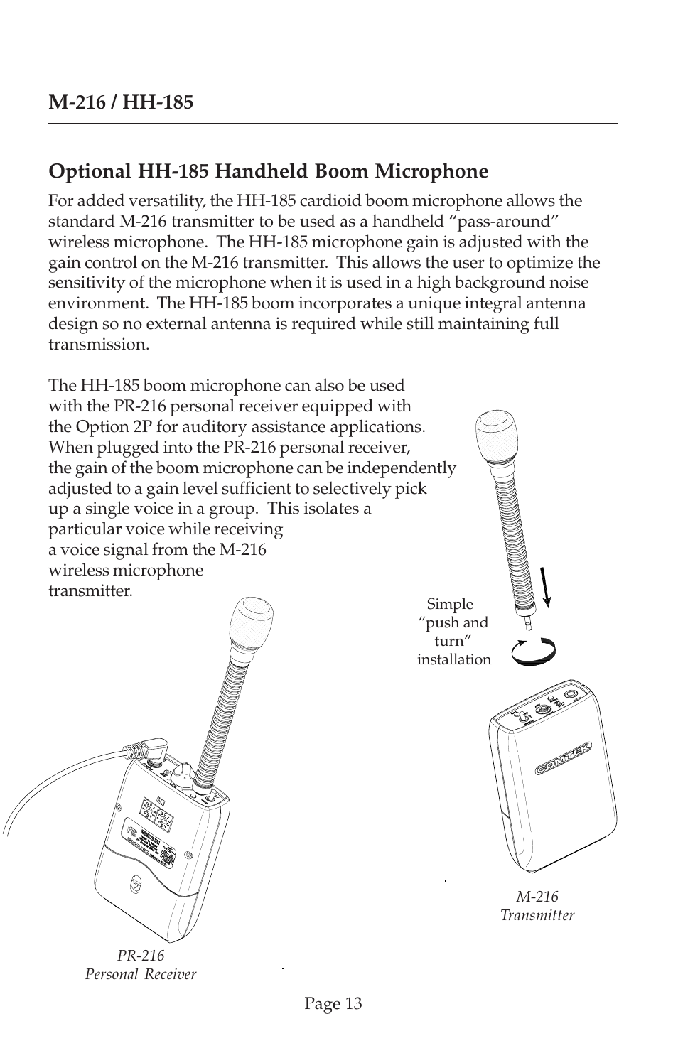 COMTEK M-216 User Manual | Page 15 / 20
