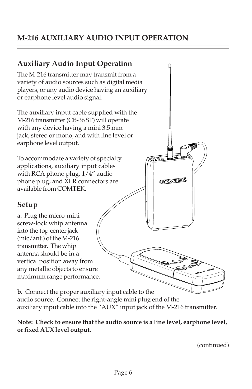 COMTEK M-216 User Manual | Page 8 / 20
