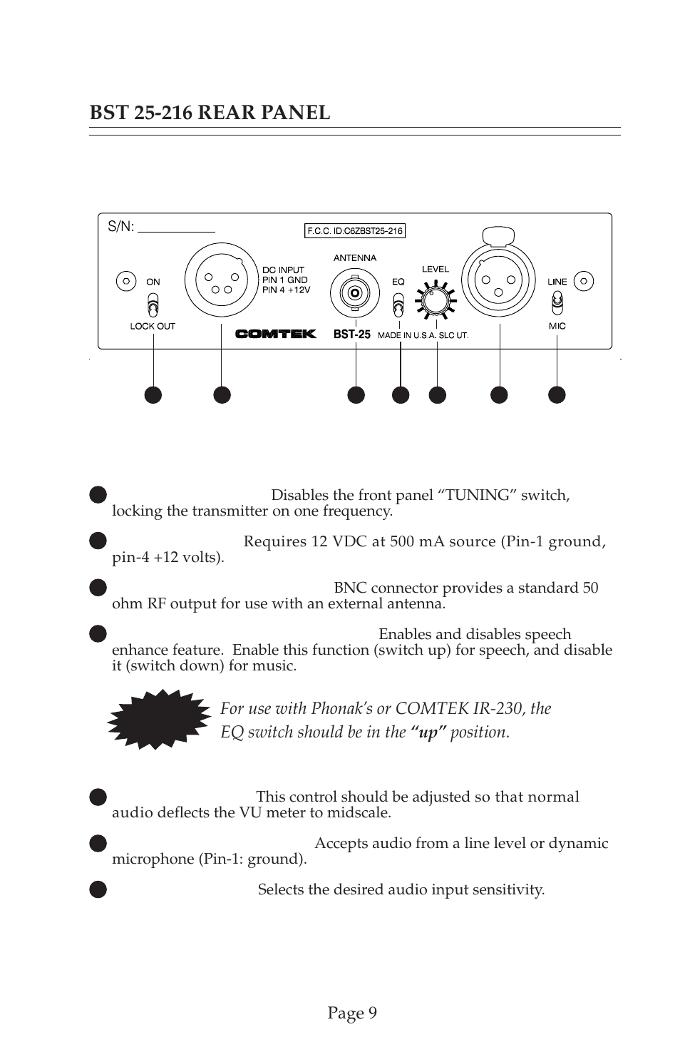 COMTEK BST 25-216 User Manual | Page 10 / 18