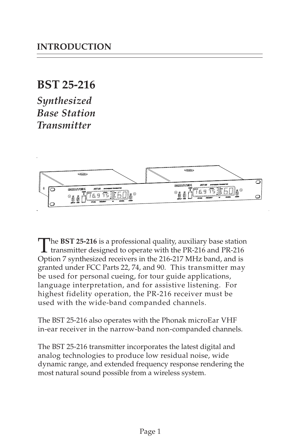 COMTEK BST 25-216 User Manual | Page 2 / 18