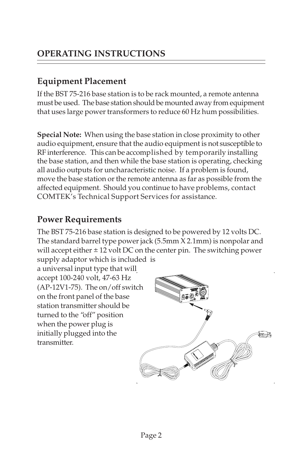 COMTEK BST 75-216 User Manual | Page 4 / 16