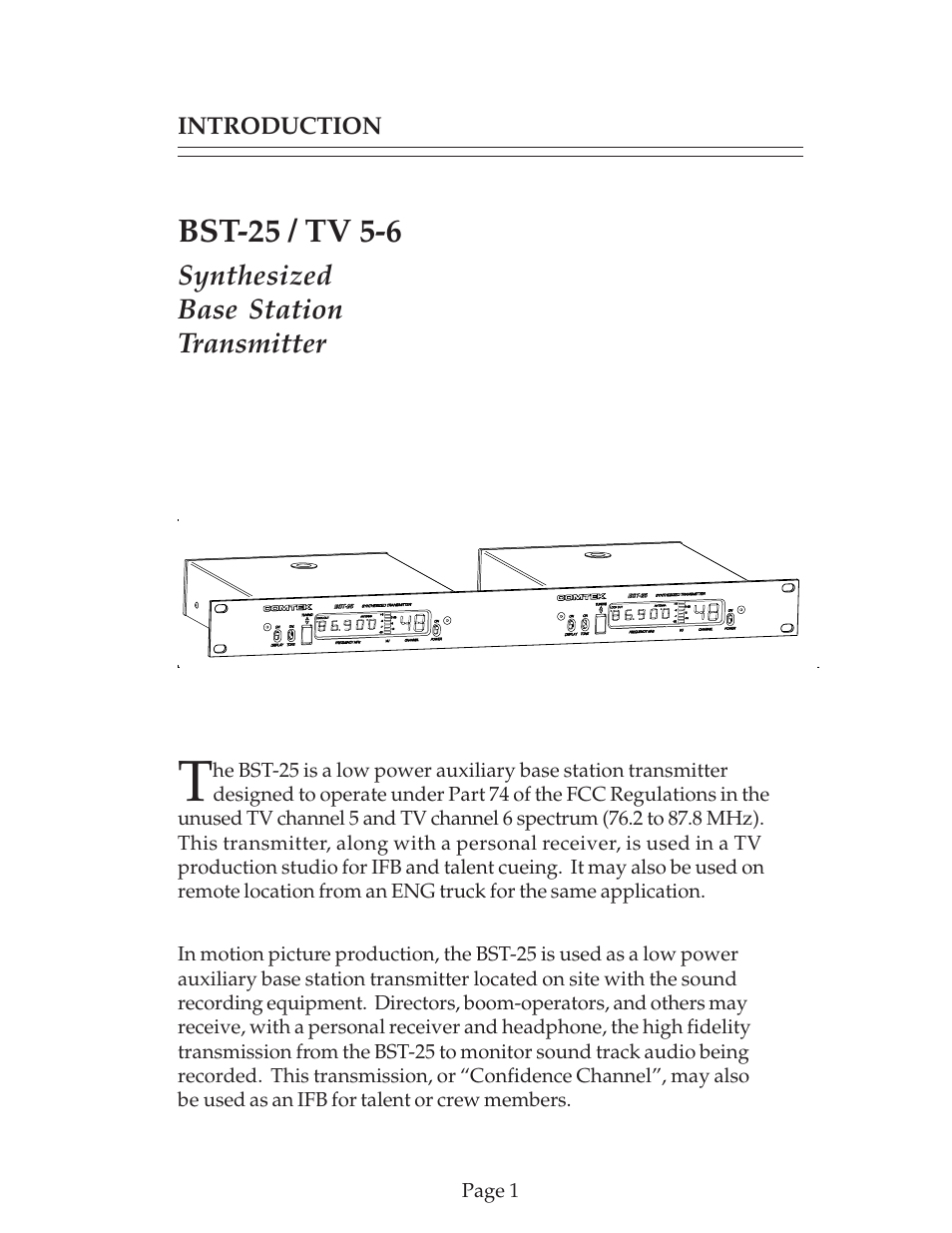 Bst-25 / tv 5-6 | COMTEK BST-25 User Manual | Page 2 / 18