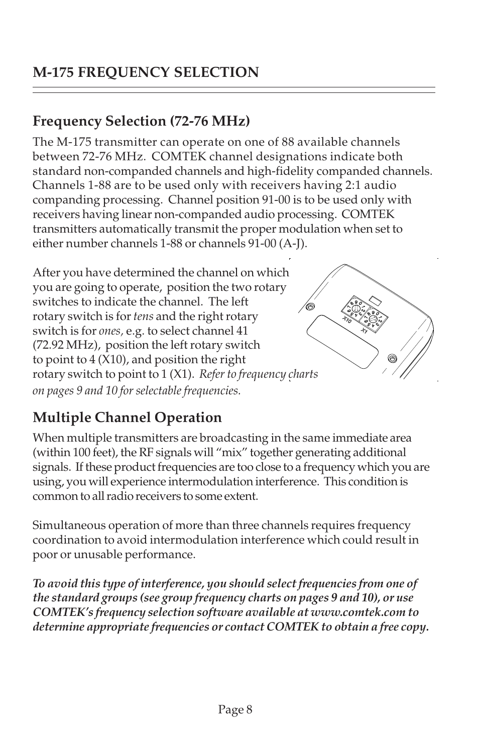 COMTEK M-175 User Manual | Page 10 / 19