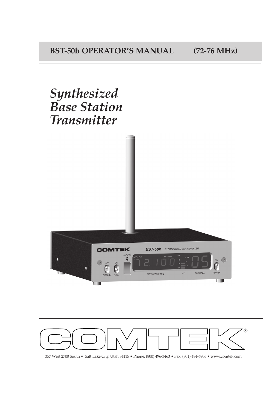 COMTEK BST-50b User Manual | 14 pages