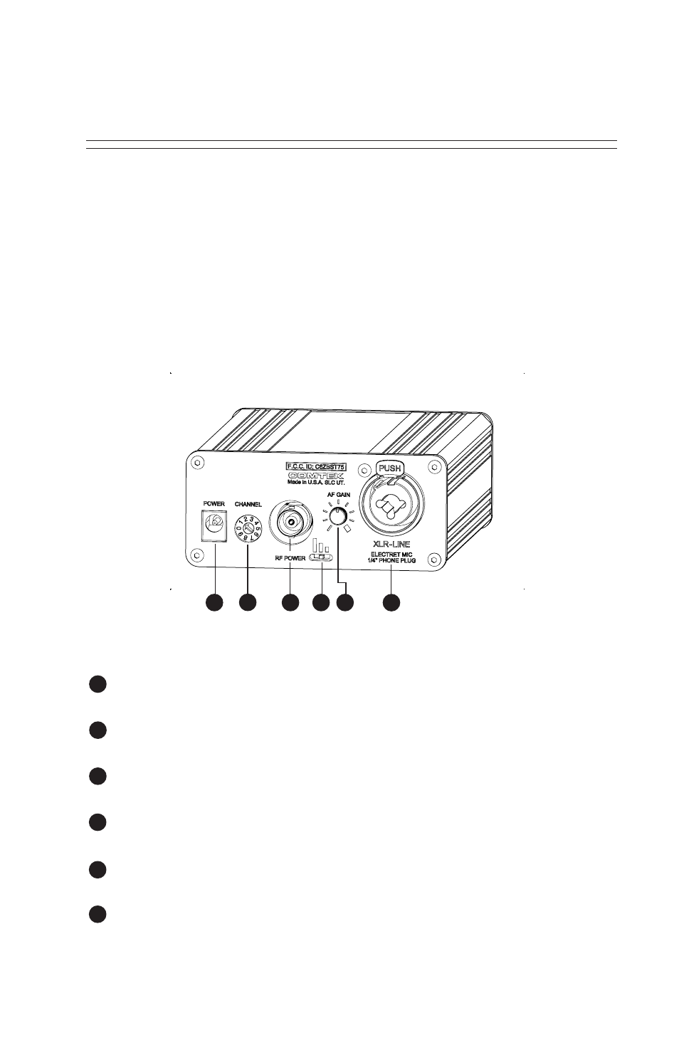 Bst-75 rear panel | COMTEK BST-75 User Manual | Page 9 / 16
