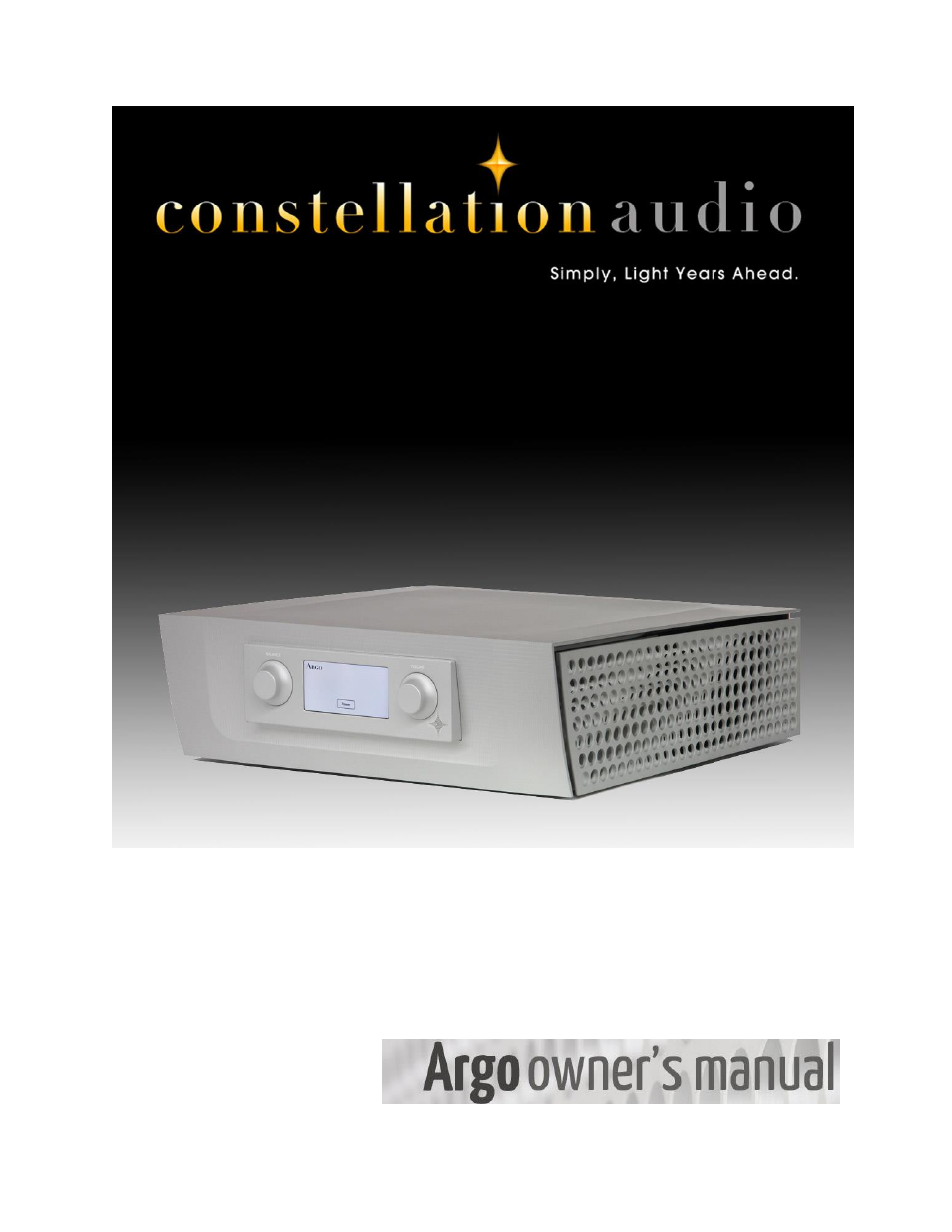Constellation Audio Argo User Manual | 20 pages