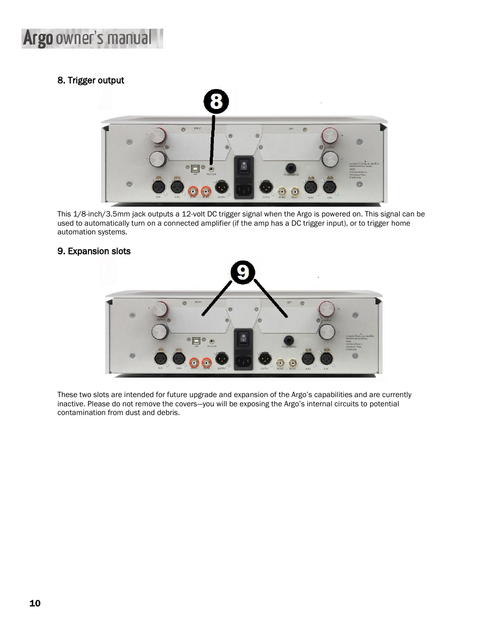 Constellation Audio Argo User Manual | Page 10 / 20