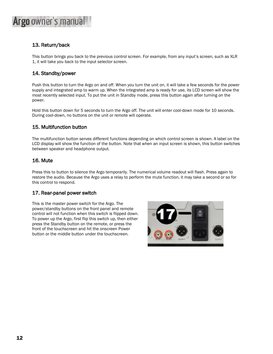 Constellation Audio Argo User Manual | Page 12 / 20