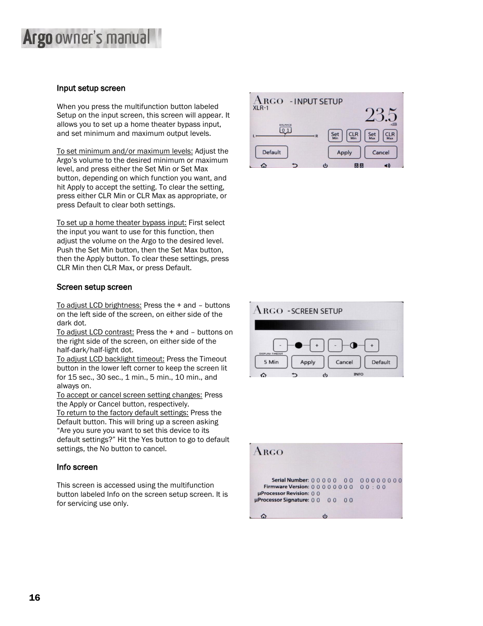 Constellation Audio Argo User Manual | Page 16 / 20