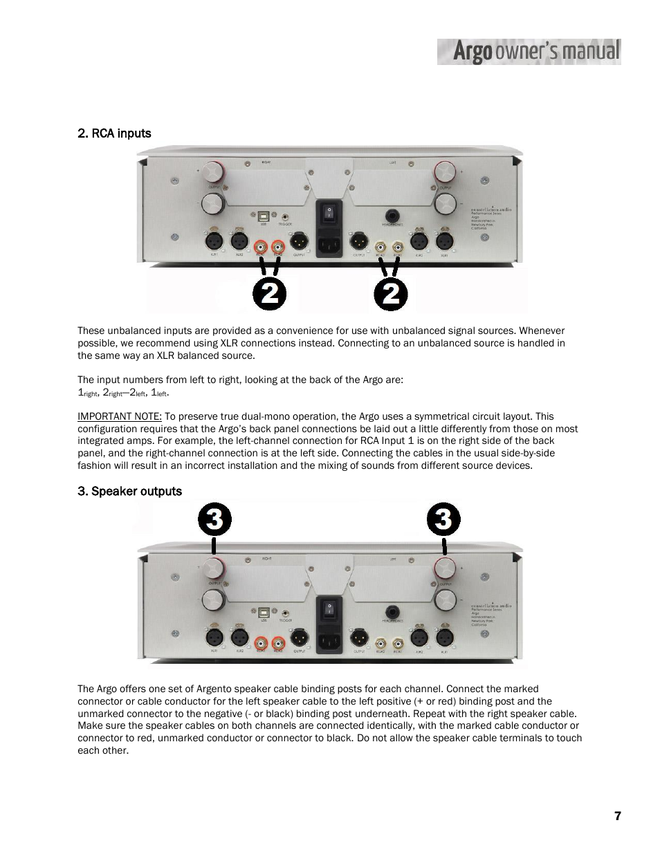 Constellation Audio Argo User Manual | Page 7 / 20