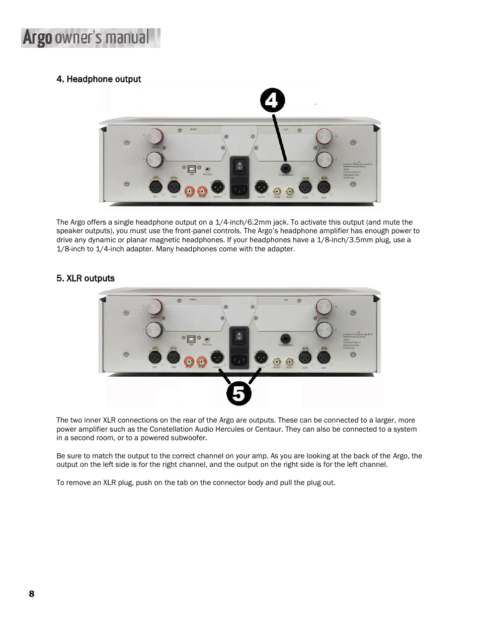 Constellation Audio Argo User Manual | Page 8 / 20