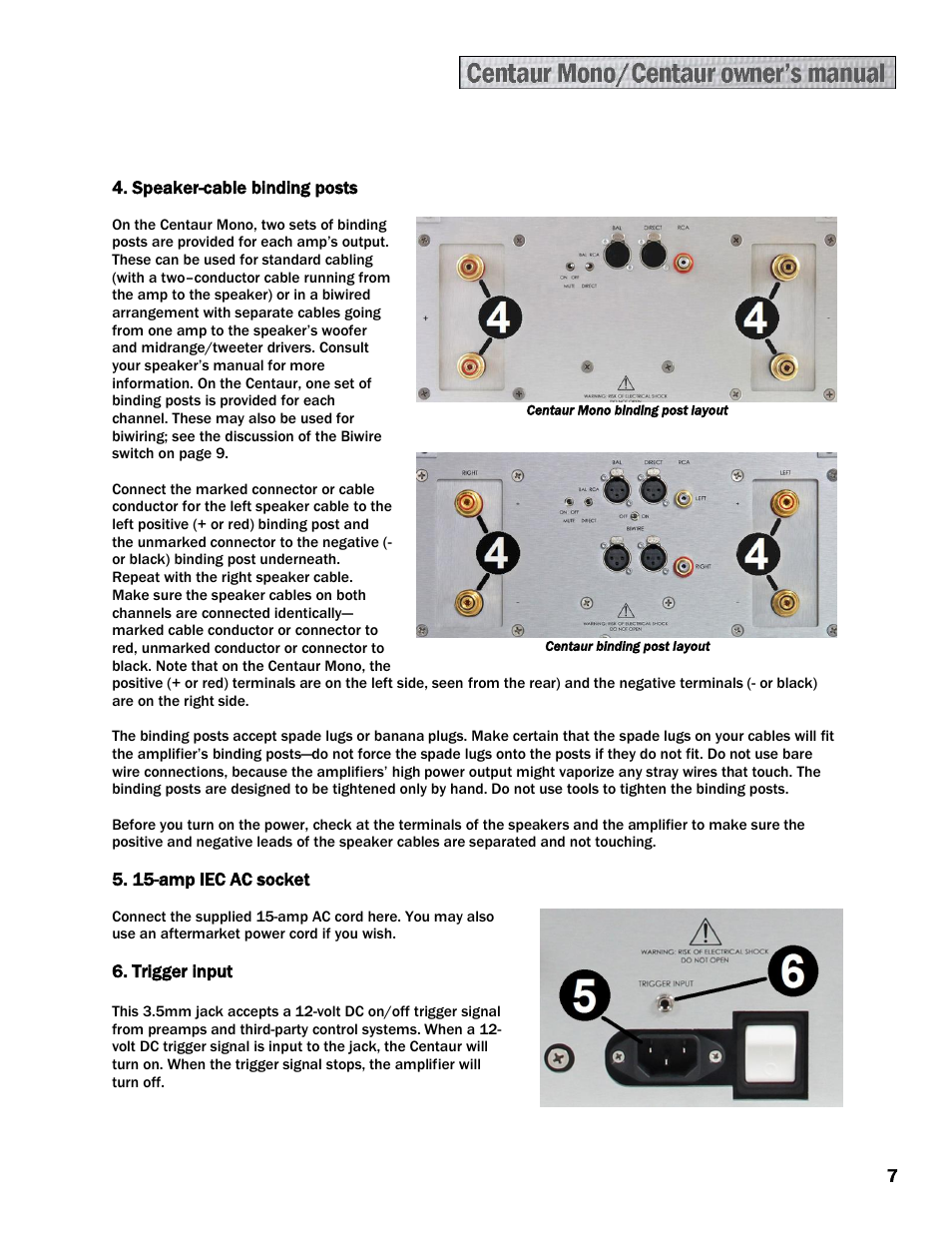 Constellation Audio Centaur and Centaur Mono User Manual | Page 7 / 16