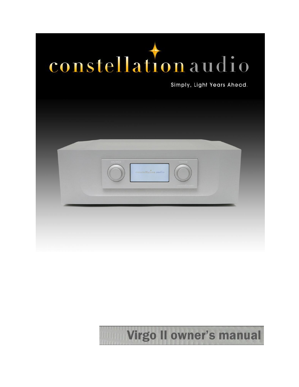 Constellation Audio Virgo II Preamplifier User Manual | 18 pages