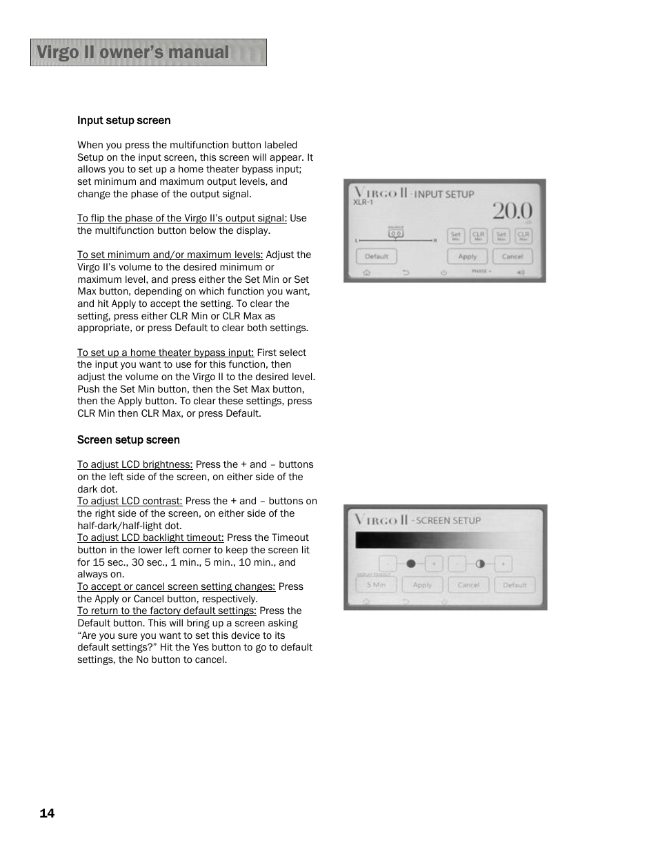 Constellation Audio Virgo II Preamplifier User Manual | Page 14 / 18