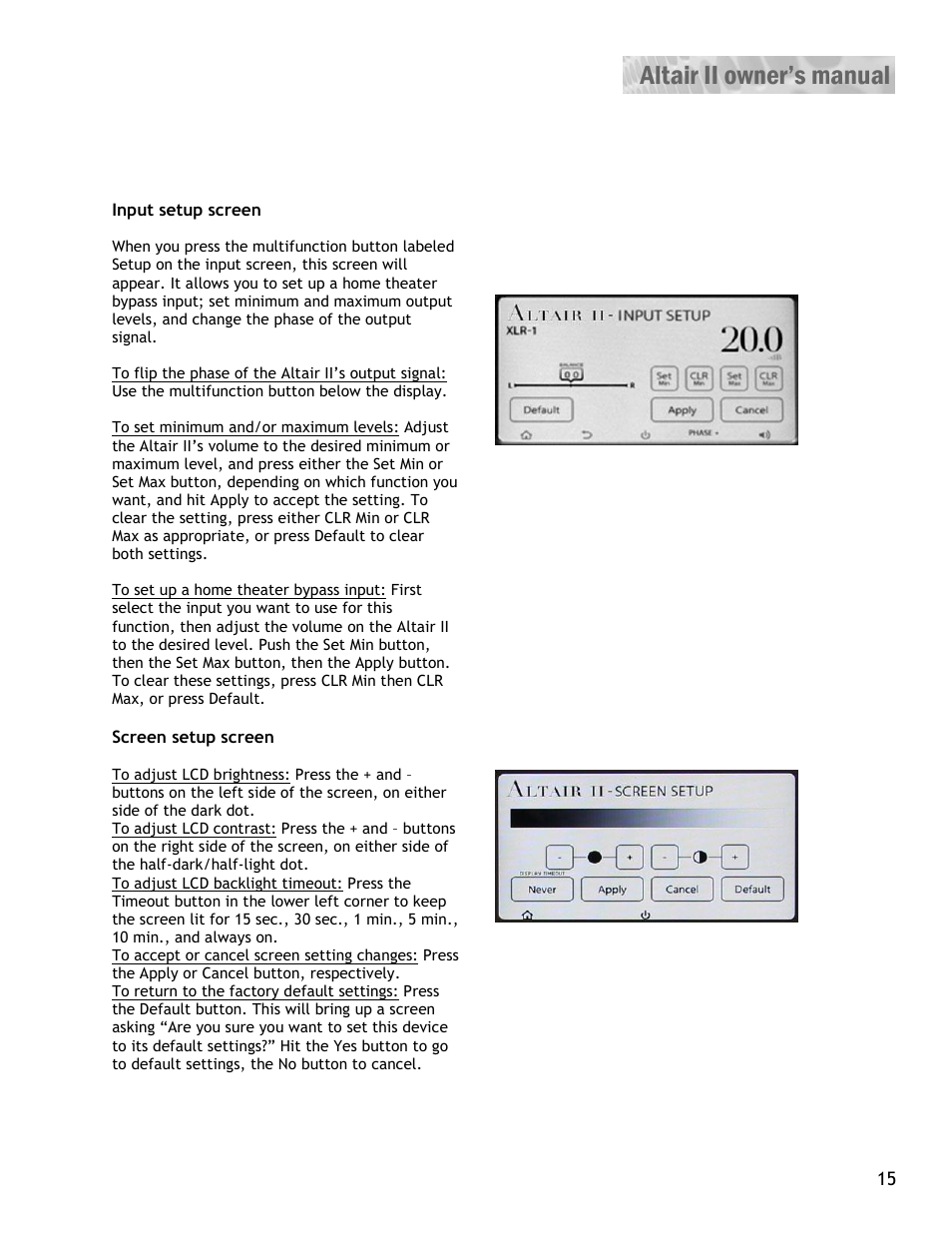 Constellation Audio Altair II Line Stage User Manual | Page 15 / 19