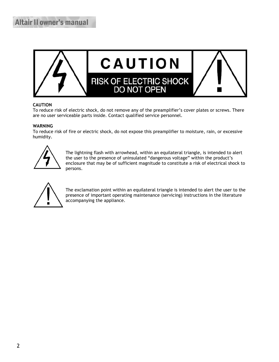 Constellation Audio Altair II Line Stage User Manual | Page 2 / 19