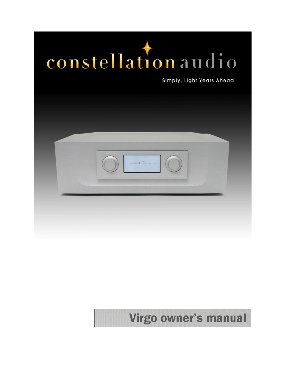 Constellation Audio Virgo Preamplifier User Manual | 19 pages