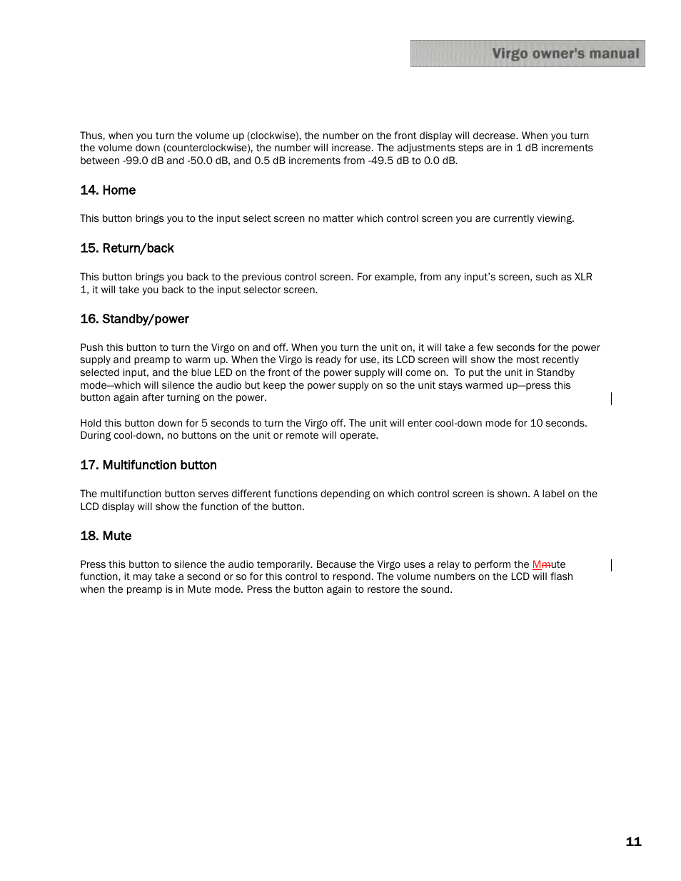 Constellation Audio Virgo Preamplifier User Manual | Page 11 / 19