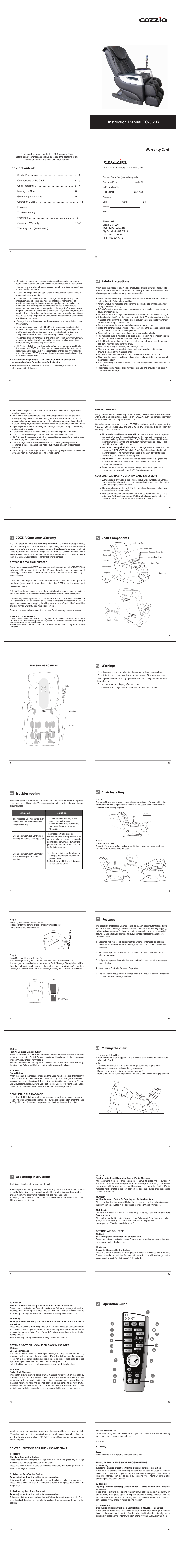 Cozzia 16018 User Manual | 1 page