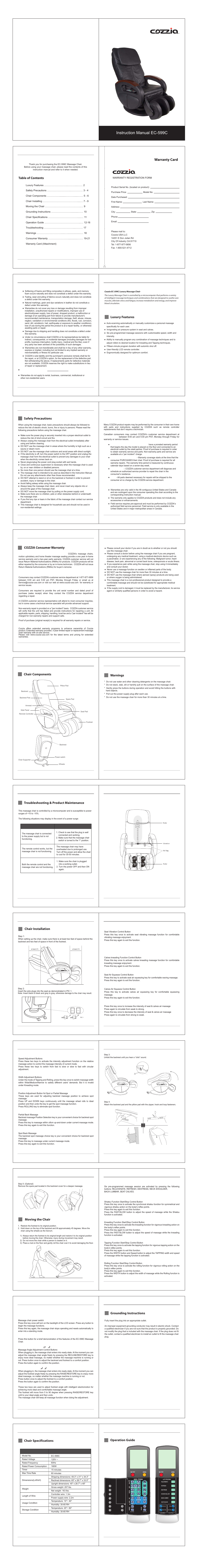 Cozzia 16019 User Manual | 1 page