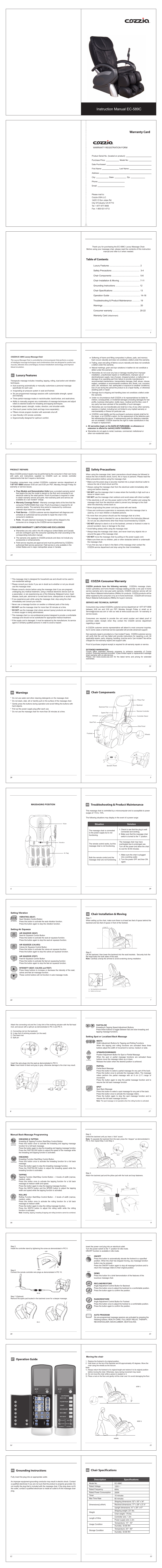 Cozzia 16020 User Manual | 1 page
