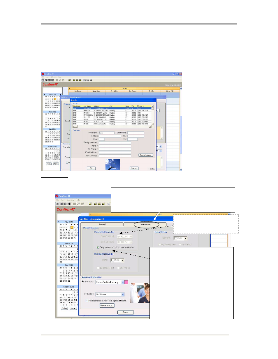 Refine search, search again, Figure 6a search results – search again, Appointment screen | CTL Confirm-IT User Manual | Page 13 / 20
