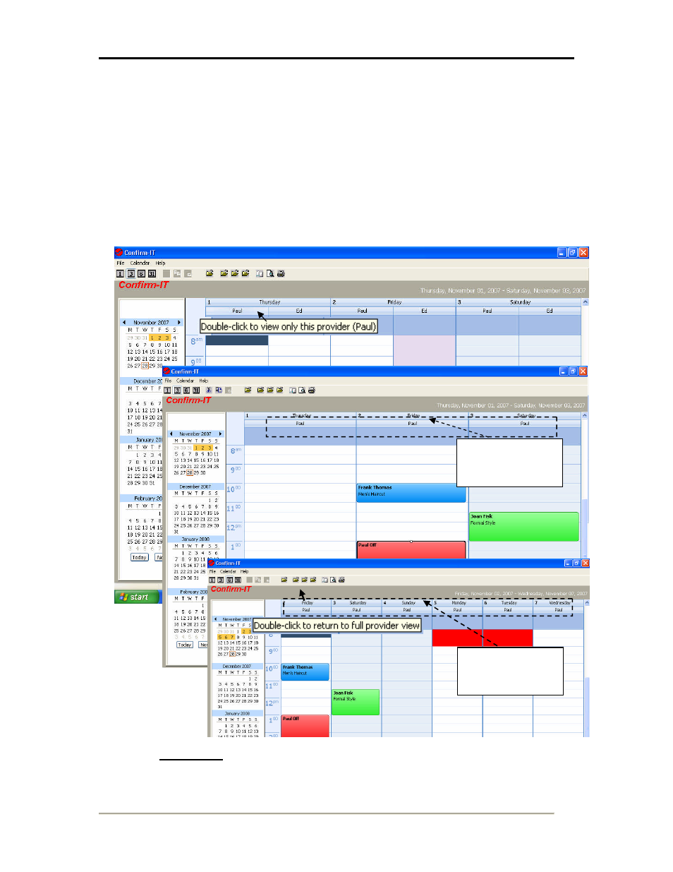 Viewing only a single staff member’s appointments, Figure 10 single staff member’s appointments view | CTL Confirm-IT User Manual | Page 17 / 20
