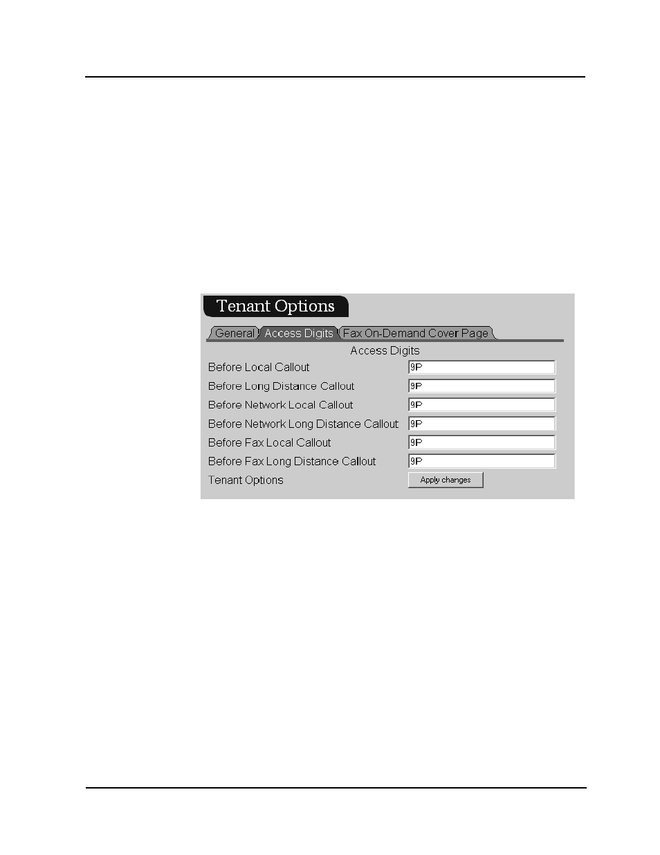 Tenant options | CTL Lx-Lite VoiceSupport User Manual | Page 118 / 198