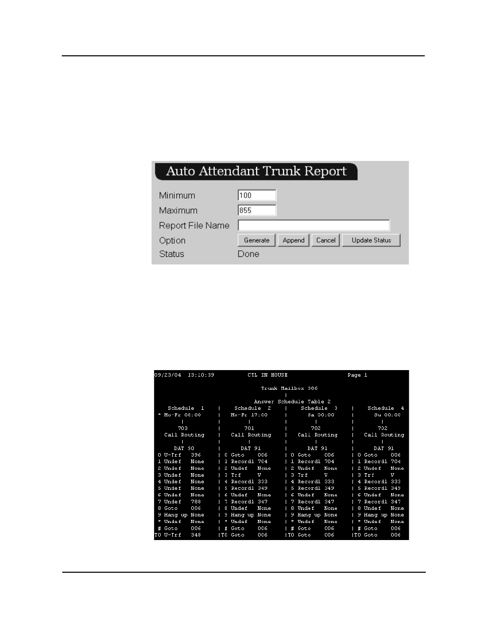 Auto attendant trunk report | CTL Lx-Lite VoiceSupport User Manual | Page 126 / 198