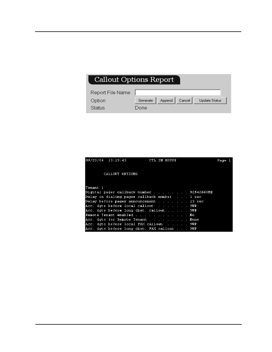 Callout options report | CTL Lx-Lite VoiceSupport User Manual | Page 130 / 198